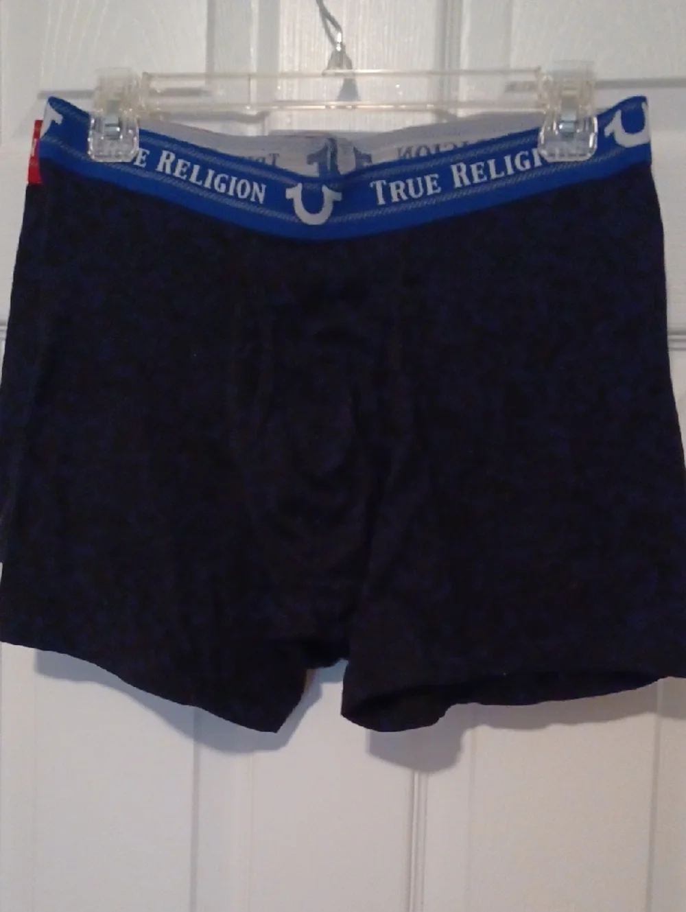 -- 3 True Religion Black Boxer Briefs with Branded Waistbands Men's Large Cotton